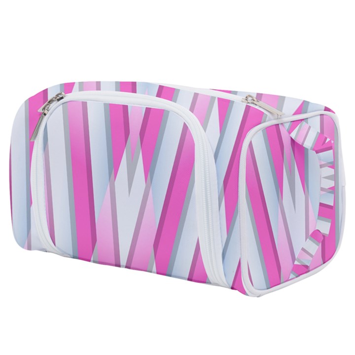 Geometric-3d-design-pattern-pink Toiletries Pouch