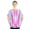 Geometric-3d-design-pattern-pink Batwing Chiffon Blouse View1