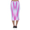 Geometric-3d-design-pattern-pink Velvet Midi Pencil Skirt View2