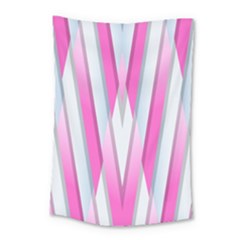 Geometric-3d-design-pattern-pink Small Tapestry by Semog4