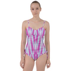 Geometric-3d-design-pattern-pink Sweetheart Tankini Set by Semog4