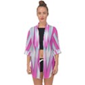 Geometric-3d-design-pattern-pink Open Front Chiffon Kimono View1