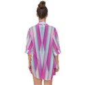 Geometric-3d-design-pattern-pink Open Front Chiffon Kimono View2