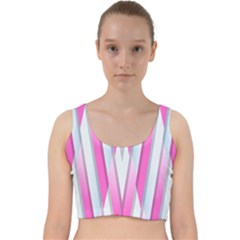 Geometric-3d-design-pattern-pink Velvet Racer Back Crop Top by Semog4