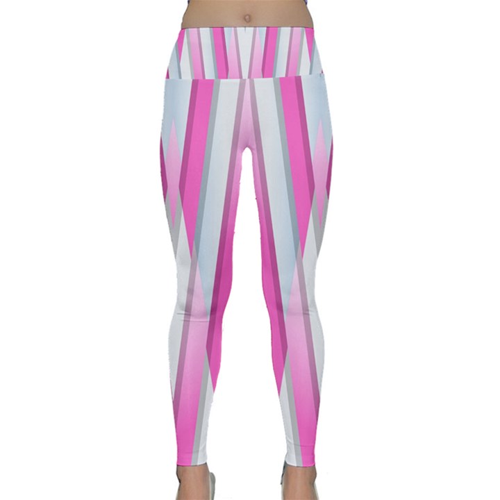 Geometric-3d-design-pattern-pink Lightweight Velour Classic Yoga Leggings