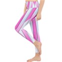 Geometric-3d-design-pattern-pink Lightweight Velour Classic Yoga Leggings View3