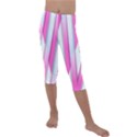 Geometric-3d-design-pattern-pink Kids  Lightweight Velour Capri Leggings  View1