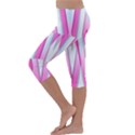 Geometric-3d-design-pattern-pink Kids  Lightweight Velour Capri Leggings  View2