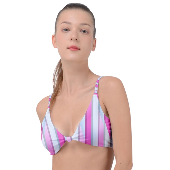 Geometric-3d-design-pattern-pink Knot Up Bikini Top