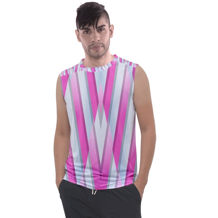 Geometric-3d-design-pattern-pink Men s Regular Tank Top