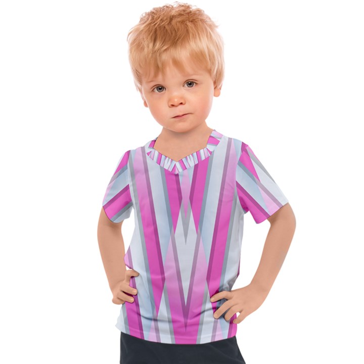 Geometric-3d-design-pattern-pink Kids  Sports Tee