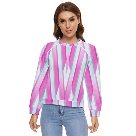 Geometric-3d-design-pattern-pink Women s Long Sleeve Raglan Tee by Semog4