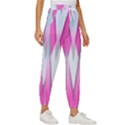 Geometric-3d-design-pattern-pink Women s Cropped Drawstring Pants View3