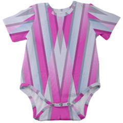 Geometric-3d-design-pattern-pink Baby Short Sleeve Bodysuit by Semog4