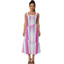 Geometric-3d-design-pattern-pink Square Neckline Tiered Midi Dress View1