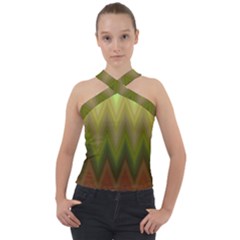 Zig Zag Chevron Classic Pattern Cross Neck Velour Top by Semog4