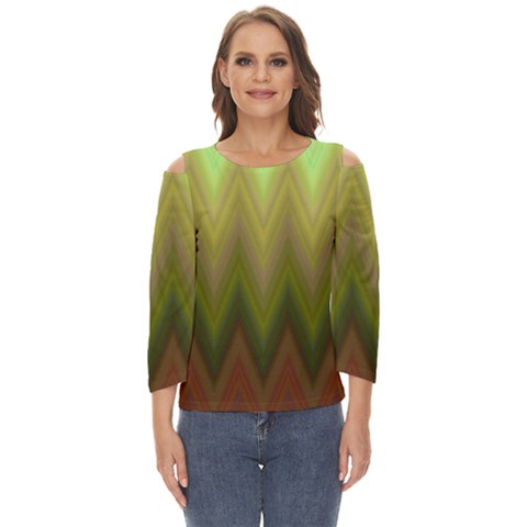 Zig Zag Chevron Classic Pattern Cut Out Wide Sleeve Top by Semog4