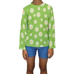 Daisy-flowers-floral-wallpaper Kids  Long Sleeve Swimwear by Semog4