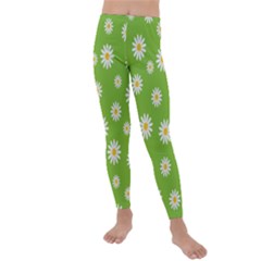 Daisy-flowers-floral-wallpaper Kids  Lightweight Velour Leggings by Semog4