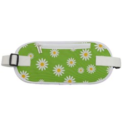 Daisy-flowers-floral-wallpaper Rounded Waist Pouch by Semog4