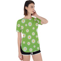 Daisy-flowers-floral-wallpaper Perpetual Short Sleeve T-shirt by Semog4