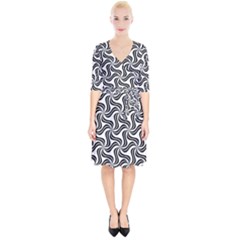 Soft-pattern-repeat-monochrome Wrap Up Cocktail Dress