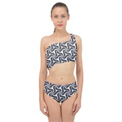 Soft-pattern-repeat-monochrome Spliced Up Two Piece Swimsuit