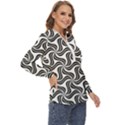 Soft-pattern-repeat-monochrome Zip Up Long Sleeve Blouse View3