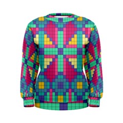 Checkerboard-squares-abstract--- Women s Sweatshirt