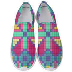 Checkerboard-squares-abstract--- Men s Slip On Sneakers by Semog4