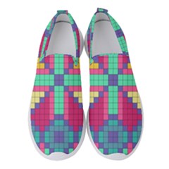 Checkerboard-squares-abstract--- Women s Slip On Sneakers by Semog4