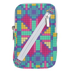 Checkerboard-squares-abstract--- Belt Pouch Bag (small) by Semog4