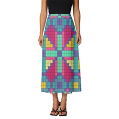 Checkerboard-squares-abstract--- Classic Midi Chiffon Skirt