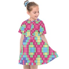 Checkerboard-squares-abstract---- Kids  Sailor Dress by Semog4