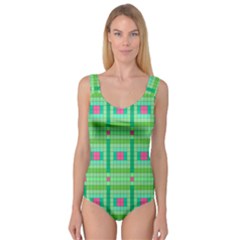 Checkerboard-squares-abstract-- Princess Tank Leotard  by Semog4