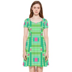 Checkerboard-squares-abstract-- Inside Out Cap Sleeve Dress by Semog4