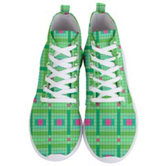 Checkerboard-squares-abstract-- Men s Lightweight High Top Sneakers by Semog4