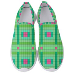 Checkerboard-squares-abstract-- Men s Slip On Sneakers by Semog4