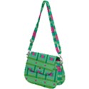 Checkerboard-squares-abstract-- Saddle Handbag View2