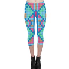 Checkerboard-squares-abstract Capri Leggings  by Semog4