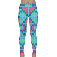 Checkerboard-squares-abstract Classic Yoga Leggings by Semog4