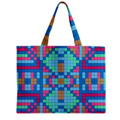 Checkerboard-squares-abstract Zipper Mini Tote Bag by Semog4