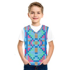 Checkerboard-squares-abstract Kids  Basketball Tank Top by Semog4