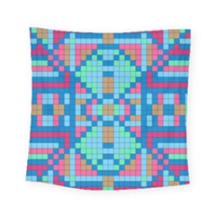 Checkerboard-squares-abstract Square Tapestry (small) by Semog4