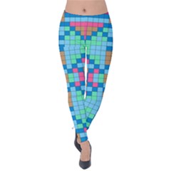 Checkerboard-squares-abstract Velvet Leggings by Semog4