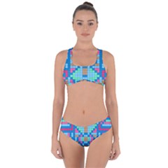 Checkerboard-squares-abstract Criss Cross Bikini Set by Semog4