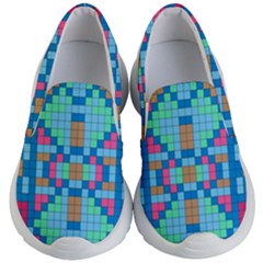 Checkerboard-squares-abstract Kids Lightweight Slip Ons by Semog4