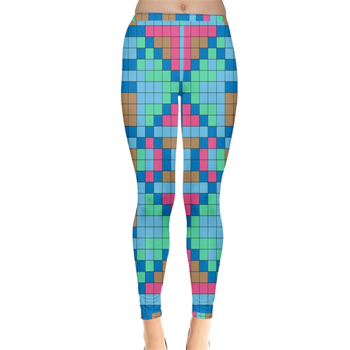 Checkerboard-squares-abstract Inside Out Leggings