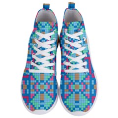 Checkerboard-squares-abstract Men s Lightweight High Top Sneakers by Semog4