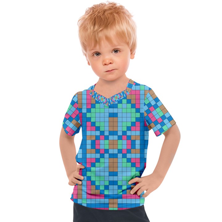 Checkerboard-squares-abstract Kids  Sports Tee